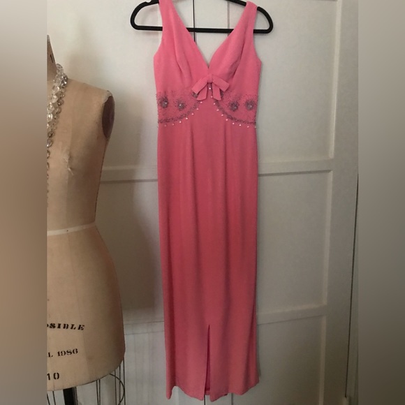 Vintage MCM MARDI GRAS N.Y. pink & beads evening gown Cocktail Glam Palm Springs - Picture 5 of 12